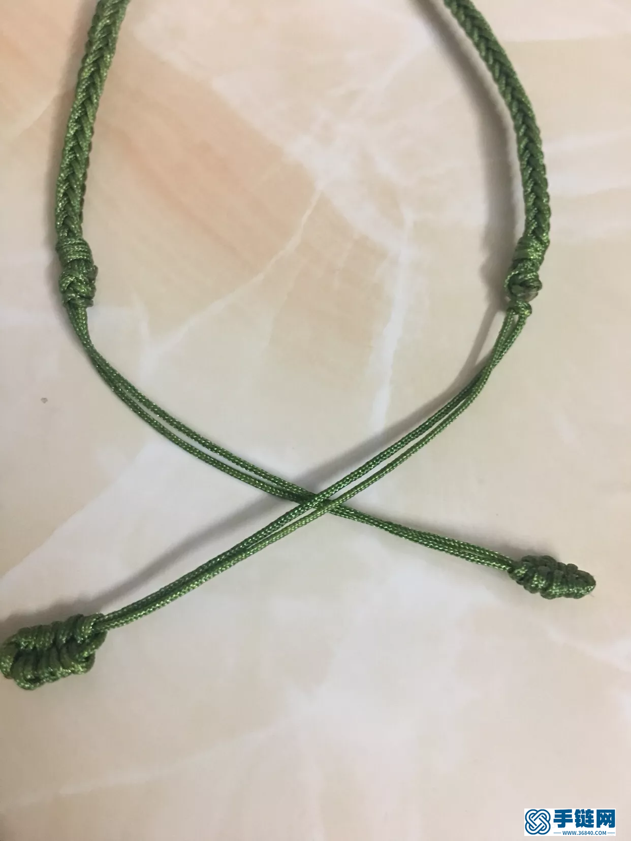 八股辮手繩編法圖解，平安扣手鏈做法步驟