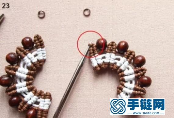 斜卷結耳環教程圖解，手工編織中國風飾品