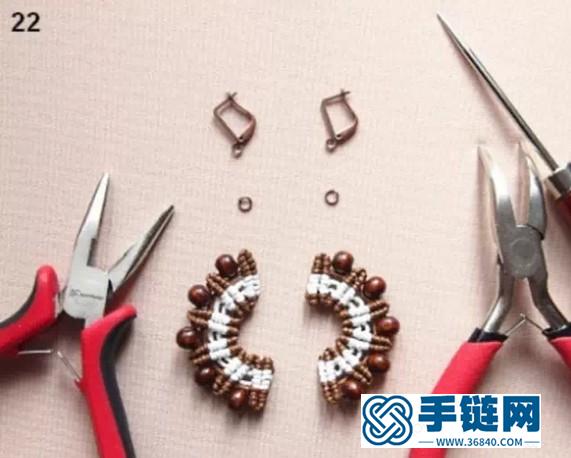 斜卷結耳環教程圖解，手工編織中國風飾品