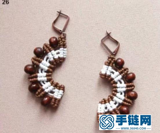 斜卷結耳環教程圖解，手工編織中國風飾品