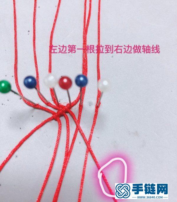心心相印愛(ài)心手鏈編法教程，心連心斜卷結(jié)手繩做法