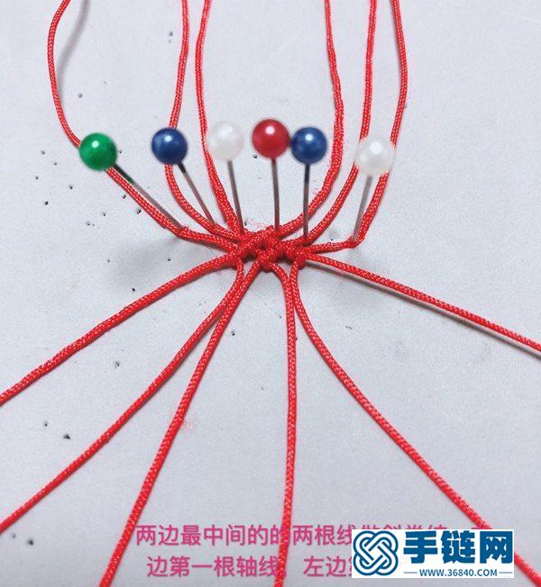 心心相印愛(ài)心手鏈編法教程，心連心斜卷結(jié)手繩做法