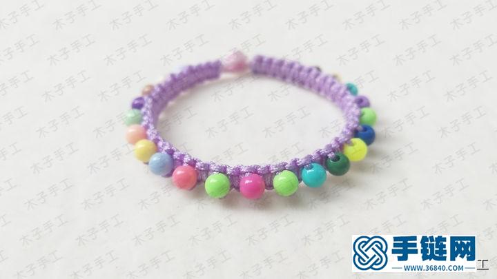 平結(jié)手鏈編法教程，生日禮品手工制作方法