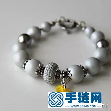 施華洛世奇水晶和珠子打造閃亮彈簧吊墜手鏈，附制作圖解教程