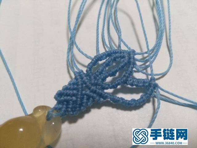 【編繩教程】藍蓮花——瑪瑙玉髓豆子吊墜項鏈