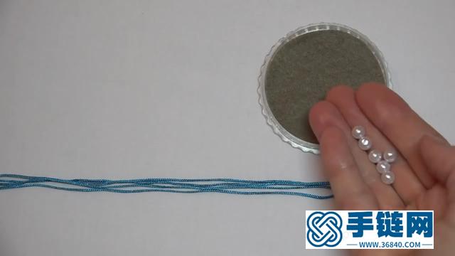 「DIY繩編教程」手工編織雪花珍珠吊墜的方法（步驟2