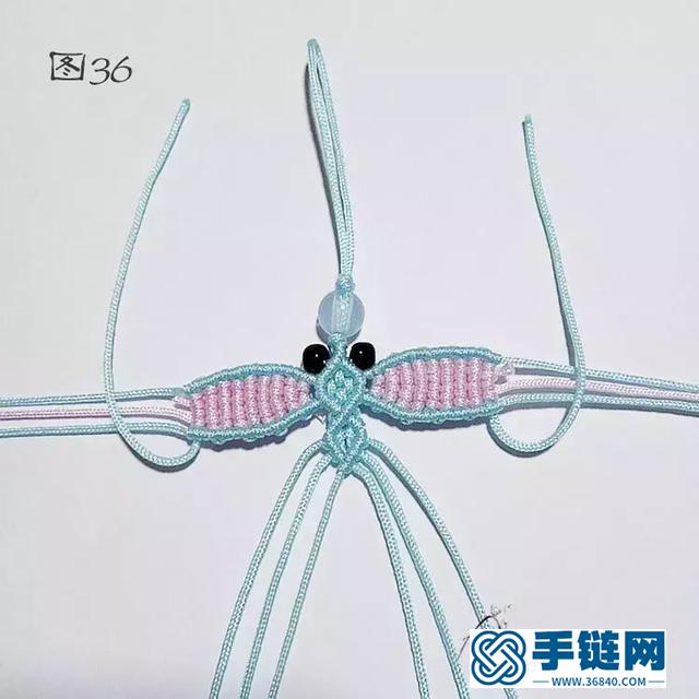 編繩蜻蜓圖解教程，教你如何用紅繩子編蜻蜓