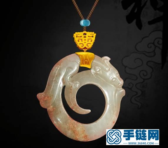 古玉鑲嵌：讓人陶醉的咬尾龍吊墜
