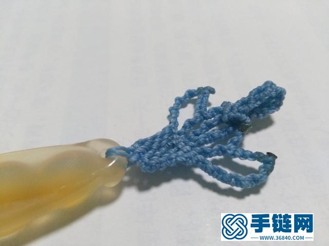【編繩教程】藍蓮花——瑪瑙玉髓豆子吊墜項鏈