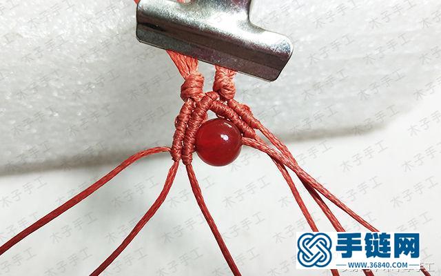 包石吊墜的項鏈繩尾扣編織圖解