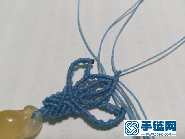 【編繩教程】藍蓮花——瑪瑙玉髓豆子吊墜項鏈