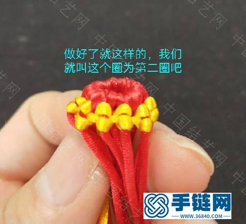 繩子編紅燈籠編法圖解，5號線玉線編織傳統(tǒng)紅燈籠掛件的教程