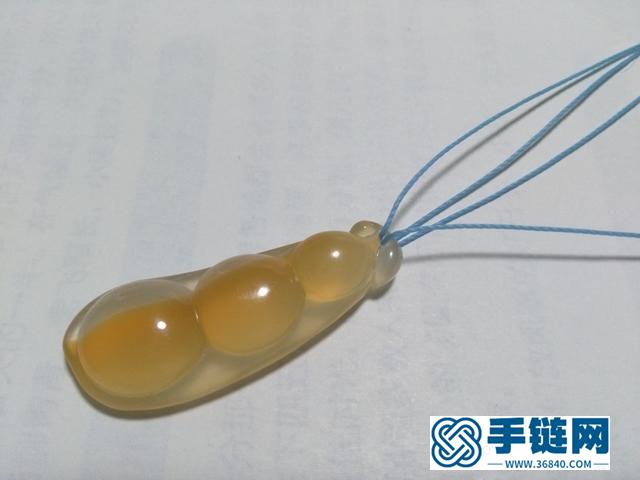 【編繩教程】藍蓮花——瑪瑙玉髓豆子吊墜項鏈