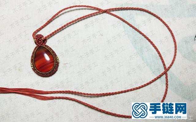 包石吊墜的項鏈繩尾扣編織圖解