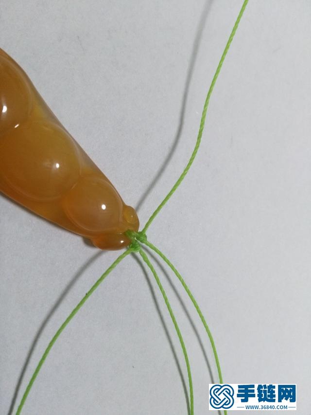 瑪瑙玉髓藤豆吊墜編繩教程