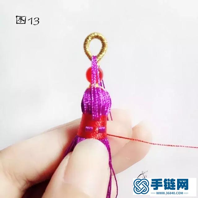 編繩吉祥掃把掛件編法圖解，繩編金掃把制作方法