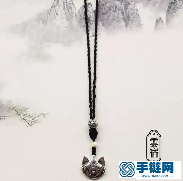 四股辮編繩教程方法，瓦貓吊墜做法圖解