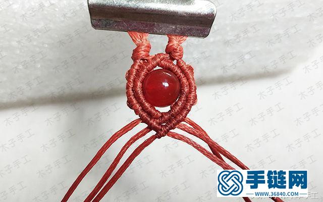 包石吊墜的項鏈繩尾扣編織圖解
