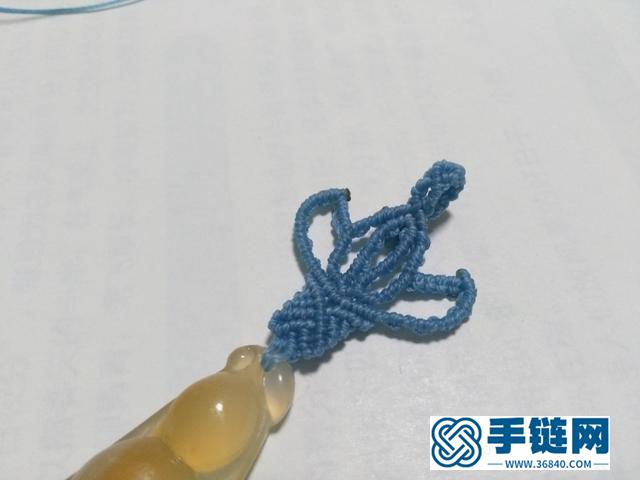 【編繩教程】藍蓮花——瑪瑙玉髓豆子吊墜項鏈