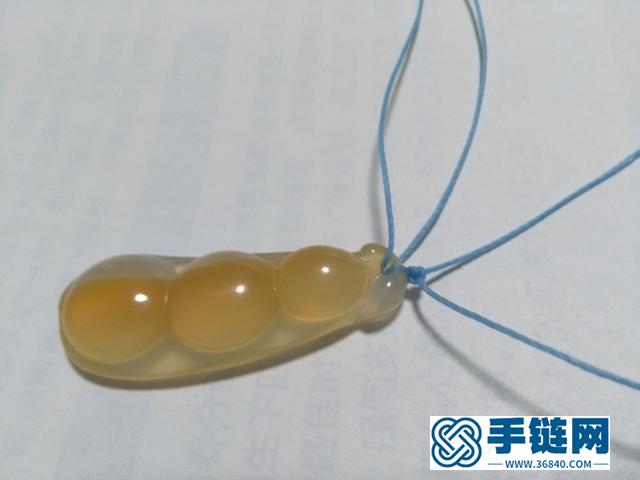 【編繩教程】藍蓮花——瑪瑙玉髓豆子吊墜項鏈