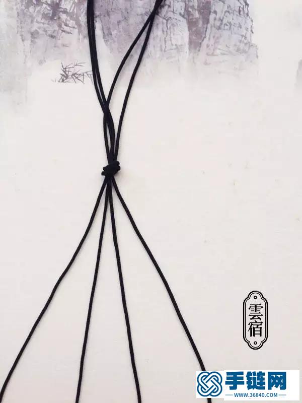 四股辮編繩教程方法，瓦貓吊墜做法圖解