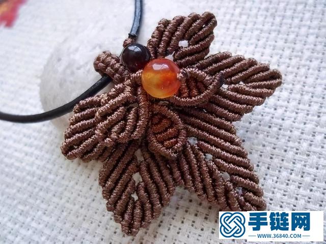 楓葉編繩步驟，可做中國(guó)結(jié)掛墜編繩項(xiàng)鏈