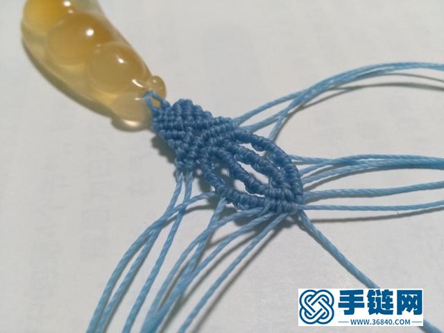 【編繩教程】藍蓮花——瑪瑙玉髓豆子吊墜項鏈