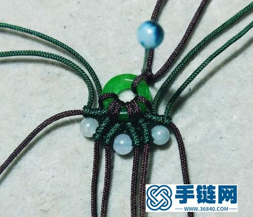 「教你編繩」碧玉小環(huán)繞藤吊墜繩的編織過程，教程如下