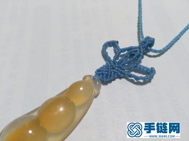 【編繩教程】藍蓮花——瑪瑙玉髓豆子吊墜項鏈