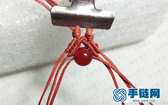 包石吊墜的項鏈繩尾扣編織圖解
