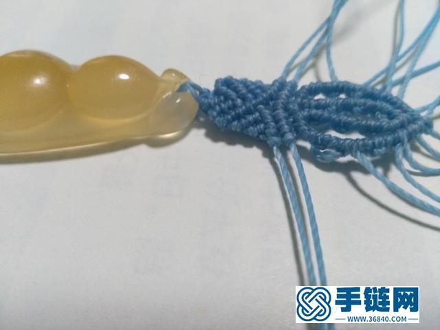 【編繩教程】藍蓮花——瑪瑙玉髓豆子吊墜項鏈