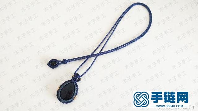 包石吊墜的項鏈繩尾扣編織圖解