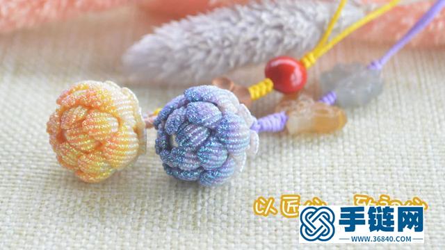 珠子手機(jī)鏈編法圖解，手編手機(jī)鏈連接教程