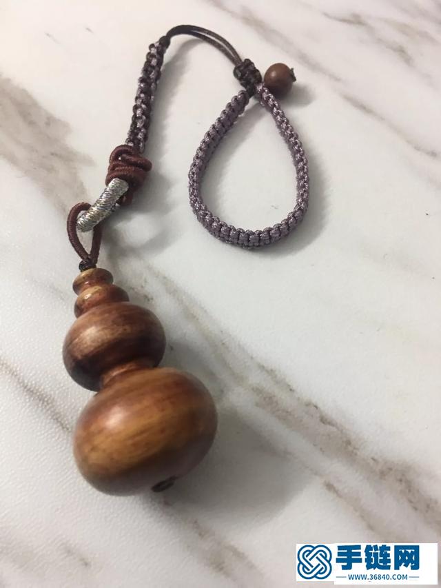 海南黃花梨葫蘆手把件編繩教程，手串編織方法