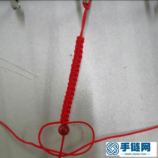 簡單瑪瑙珠手鏈編繩方法，平結(jié)手鏈編織結(jié)尾圖解