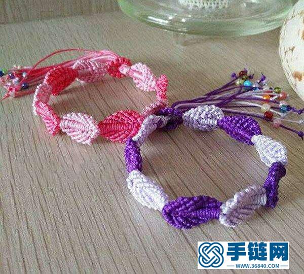 清新的樹葉手鏈，小女生都會喜歡，只要3種結(jié)法就可編出，附圖解