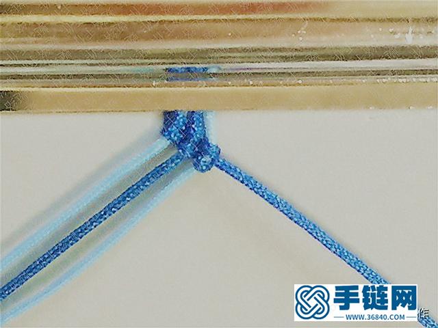 藍色漸變夏日溫情手繩，手把手教你做一條可調節的手鏈，編繩教程