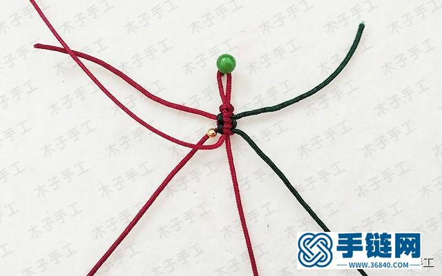 平結十字手鏈的編法圖解