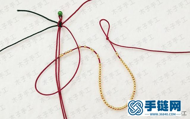 平結十字手鏈的編法圖解