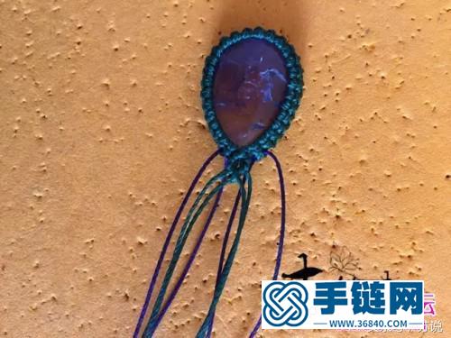 中國結，繩編淺夏紫晶包石手鏈的詳細制作圖解，民族復古風穿搭品