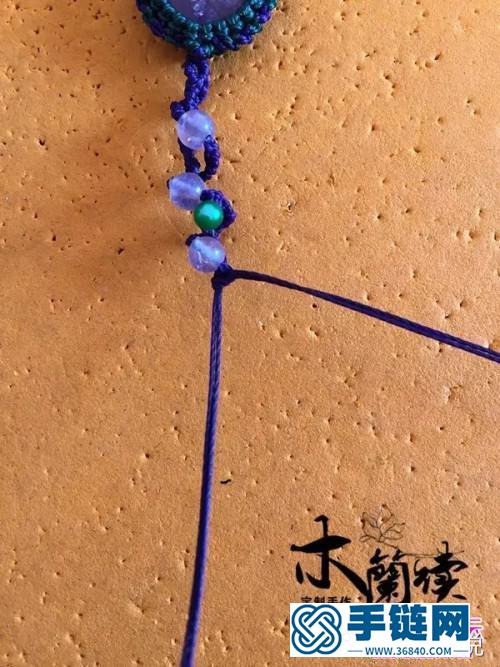 中國結，繩編淺夏紫晶包石手鏈的詳細制作圖解，民族復古風穿搭品