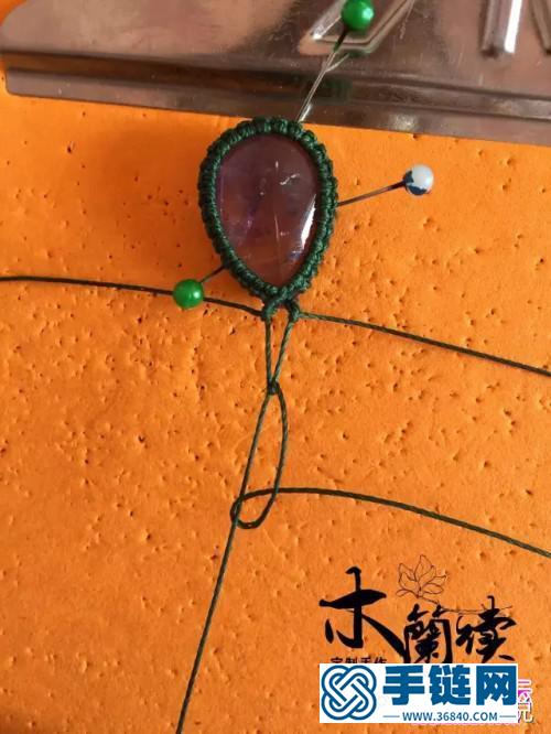 中國結，繩編淺夏紫晶包石手鏈的詳細制作圖解，民族復古風穿搭品