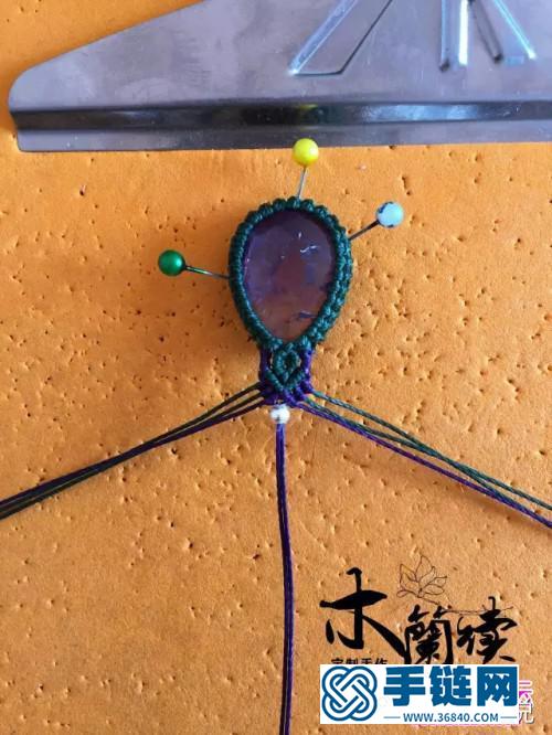 中國結，繩編淺夏紫晶包石手鏈的詳細制作圖解，民族復古風穿搭品