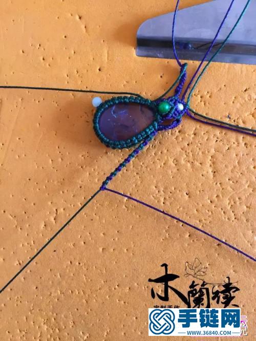 中國結，繩編淺夏紫晶包石手鏈的詳細制作圖解，民族復古風穿搭品
