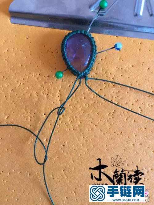 中國結，繩編淺夏紫晶包石手鏈的詳細制作圖解，民族復古風穿搭品