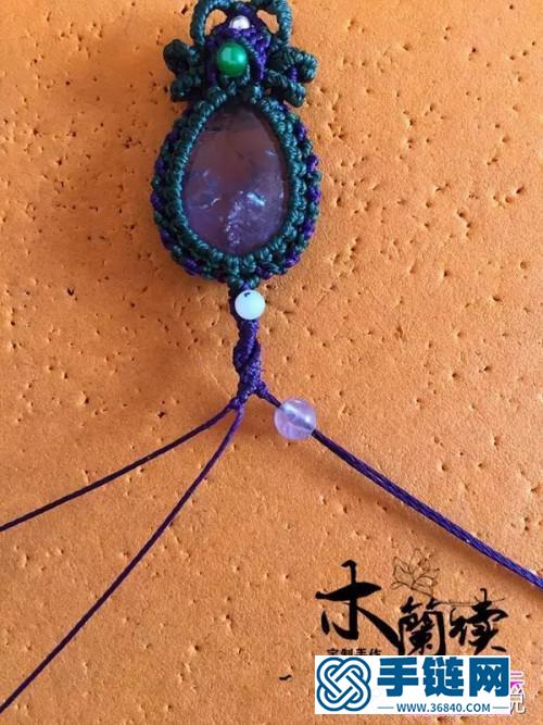 中國結，繩編淺夏紫晶包石手鏈的詳細制作圖解，民族復古風穿搭品