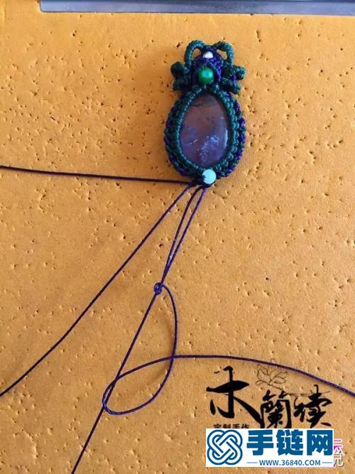 中國結，繩編淺夏紫晶包石手鏈的詳細制作圖解，民族復古風穿搭品