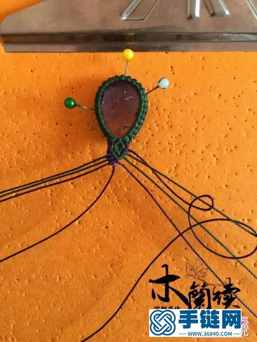 中國結，繩編淺夏紫晶包石手鏈的詳細制作圖解，民族復古風穿搭品