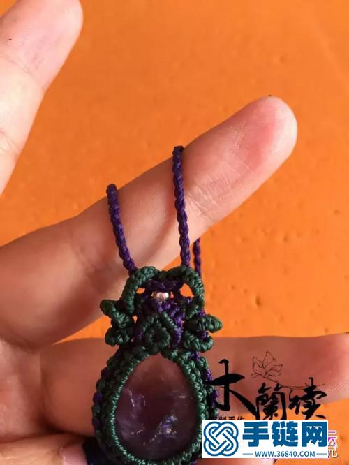 中國結，繩編淺夏紫晶包石手鏈的詳細制作圖解，民族復古風穿搭品