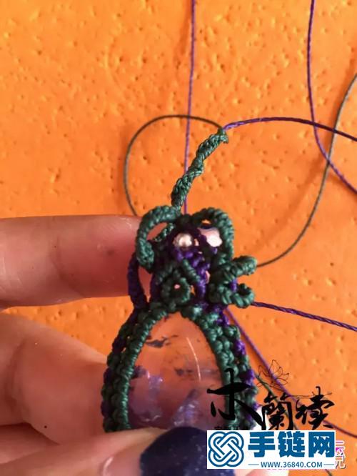 中國結，繩編淺夏紫晶包石手鏈的詳細制作圖解，民族復古風穿搭品